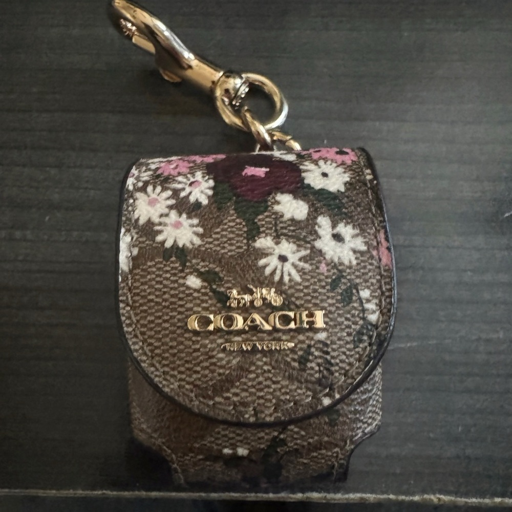 Coach Floral AirPod Case - Brown and Gold